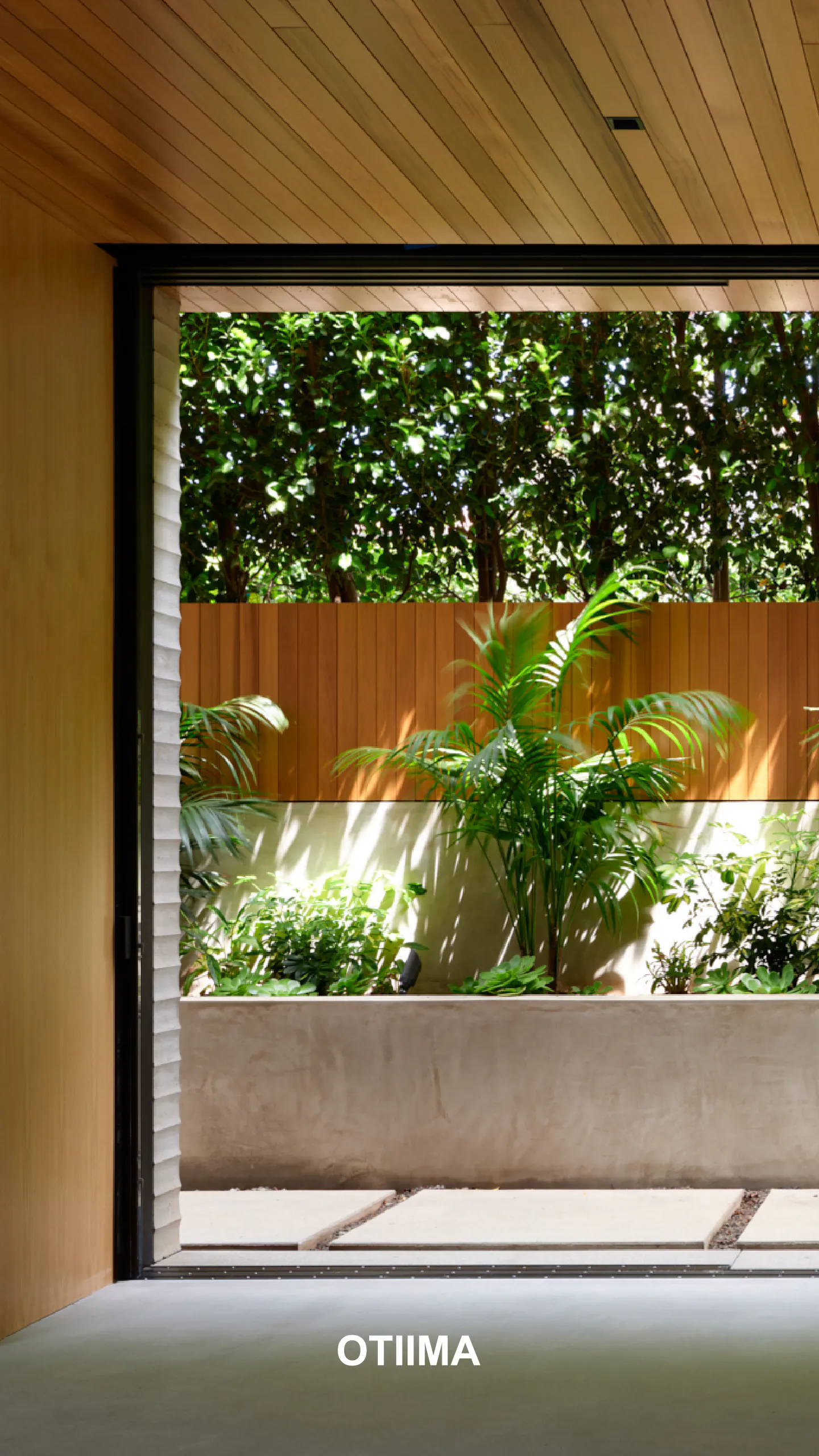 Shaded tropical planting integrated into the architecture